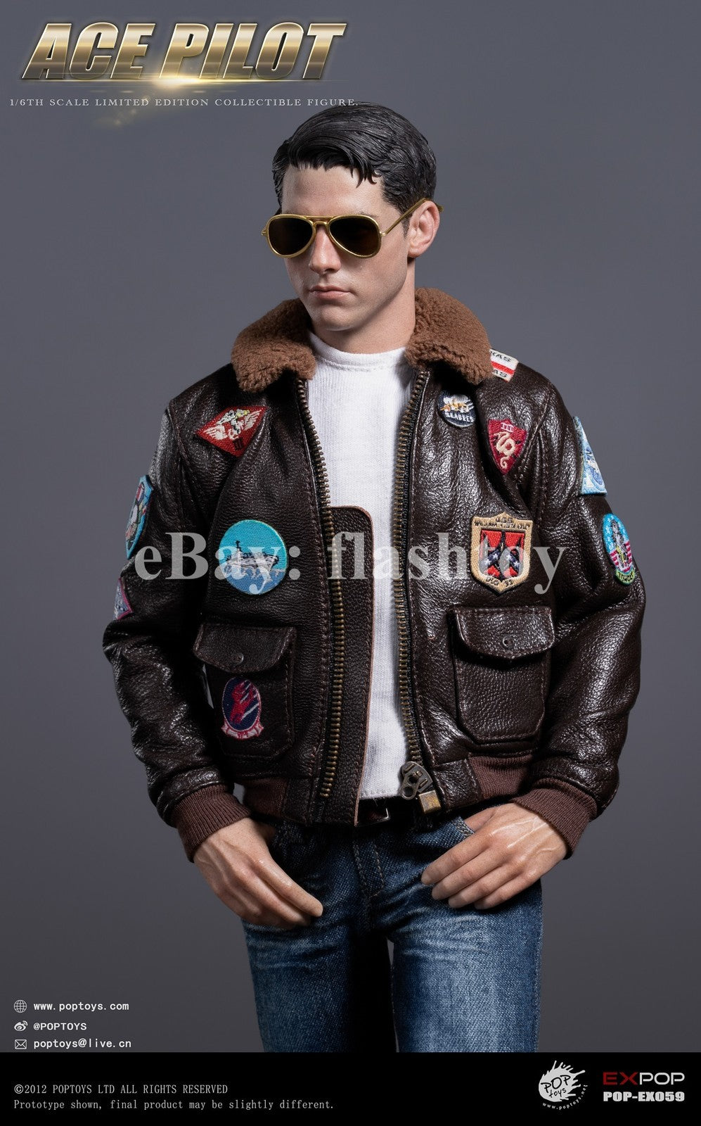 Presale POPTOYS EX059 1/6 ACE Pilot Mitchell The Gun Action Figure Jacket Ver.