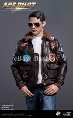 Presale POPTOYS EX059 1/6 ACE Pilot Mitchell The Gun Action Figure Jacket Ver.