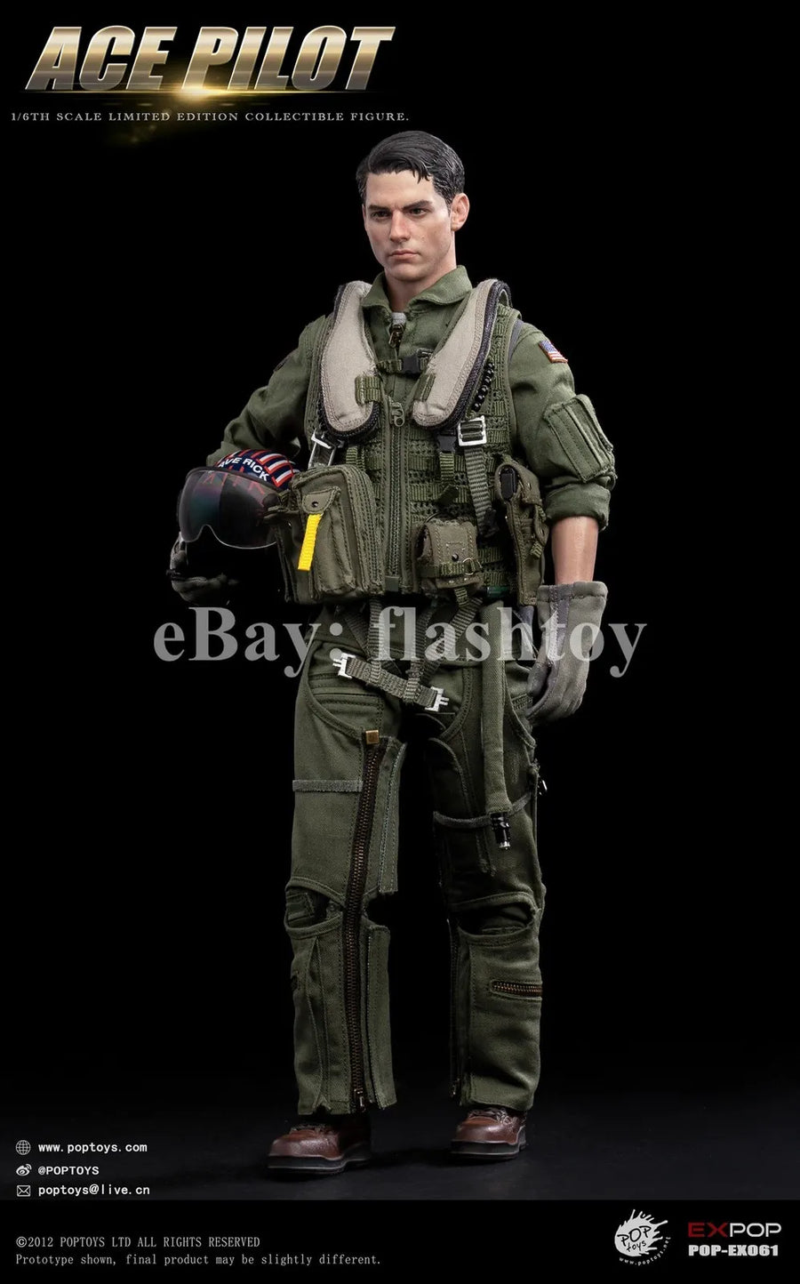 Presale POPTOYS EX061 1/6 ACE Pilot Mitchell The Gun Action Figure Flying Suit