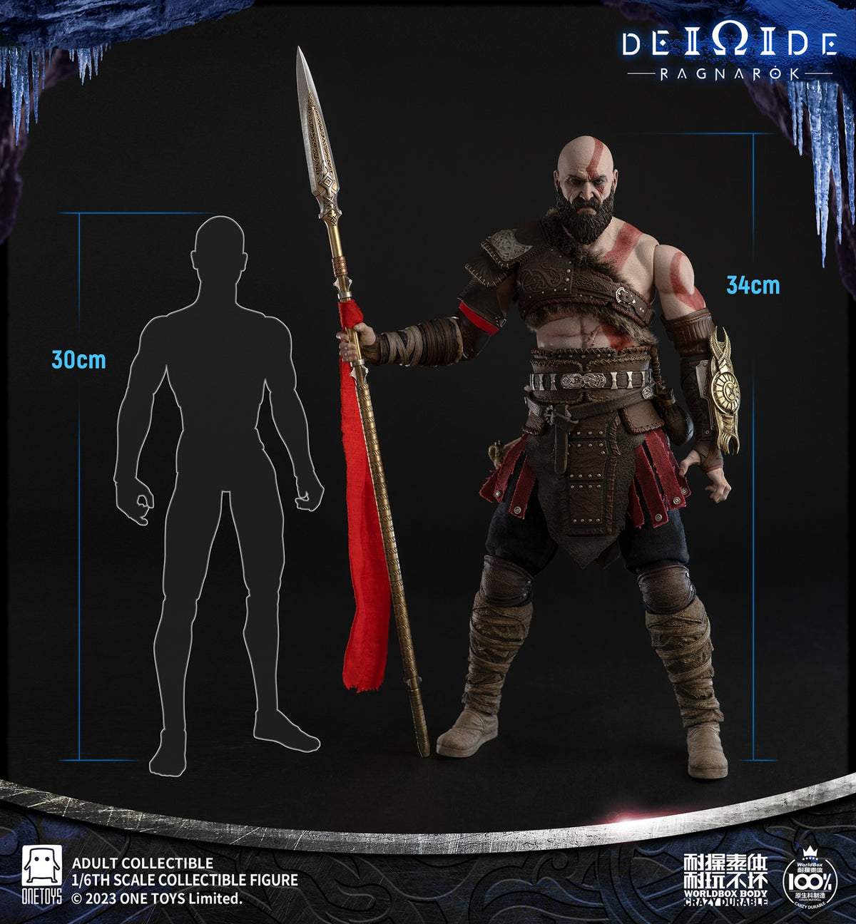Worldbox OT019 1/6 The War God Kratos Sammelbare männliche Actionfigur Modell Spielzeug