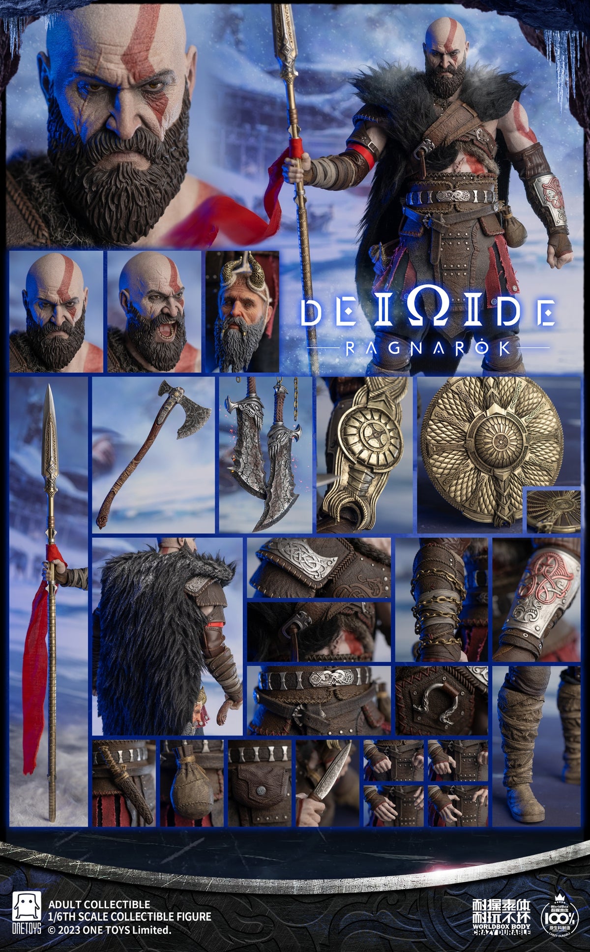 Worldbox OT019 1/6 The War God Kratos Sammelbare männliche Actionfigur Modell Spielzeug