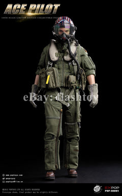 Presale POPTOYS EX061 1/6 ACE Pilot Mitchell The Gun Action Figure Flying Suit