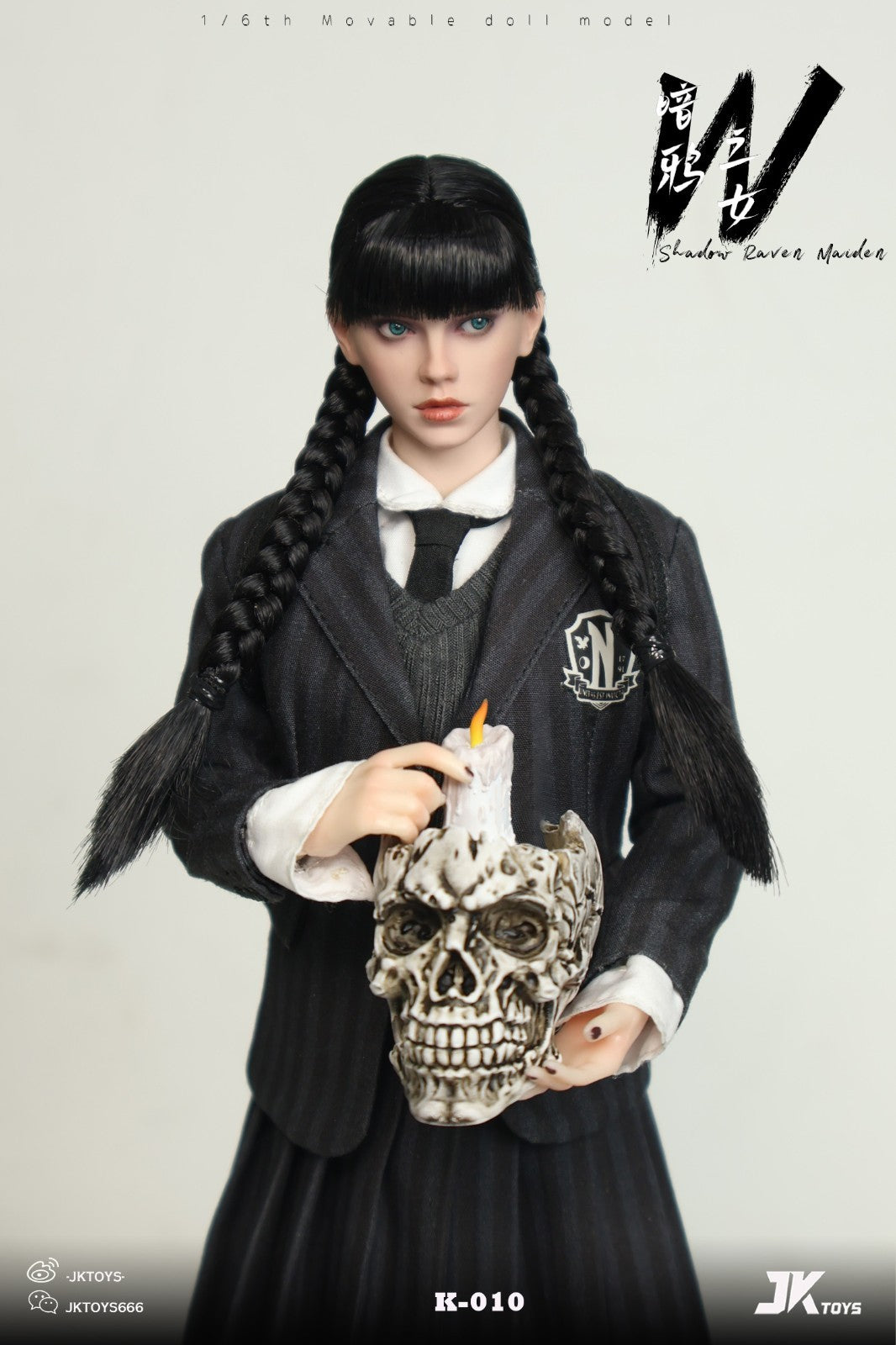 JKTOYS K-010 1/6 Shadow Raven Maiden Addams Female Action Figure Model Toy