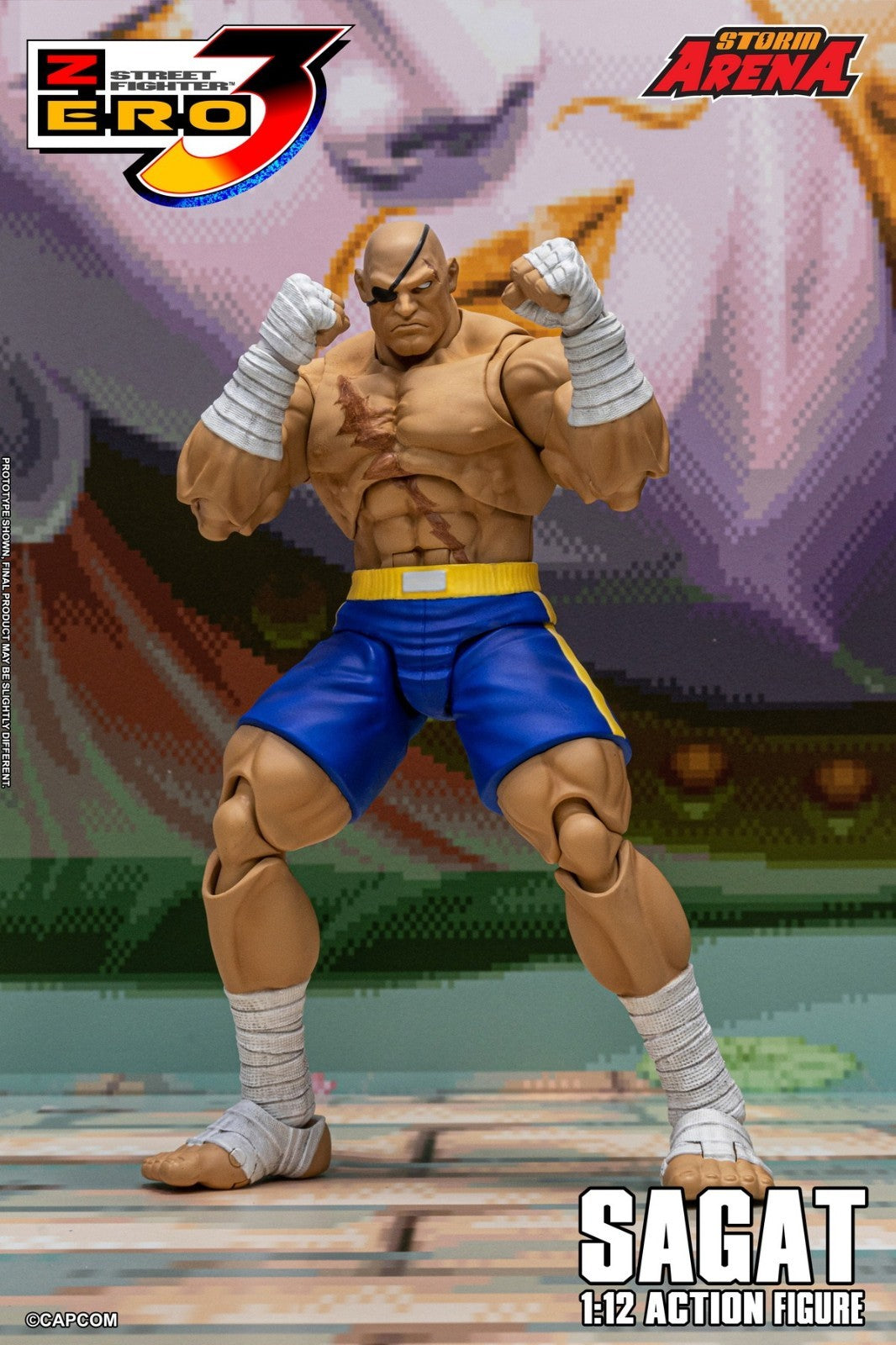 Storm Toys SFSA03 1/12 Street Fighter ZERO 3 SAGAT STORM ARENA Action Figure