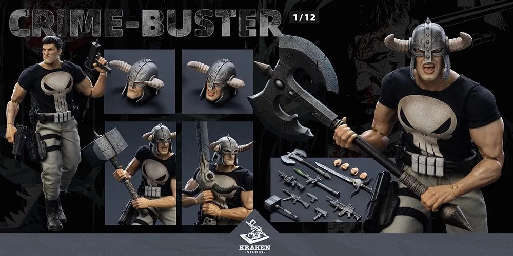 KRAKEN Studio 1/12 Punisher Frank 6" Male Action Figure Model Toy Deluxe Ver.