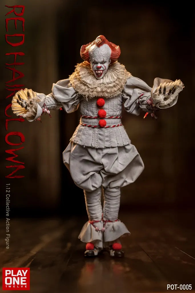 Play One twelve POT-0005 1/12 Red Hair Clown Pennywise Action Figure Model Toy
