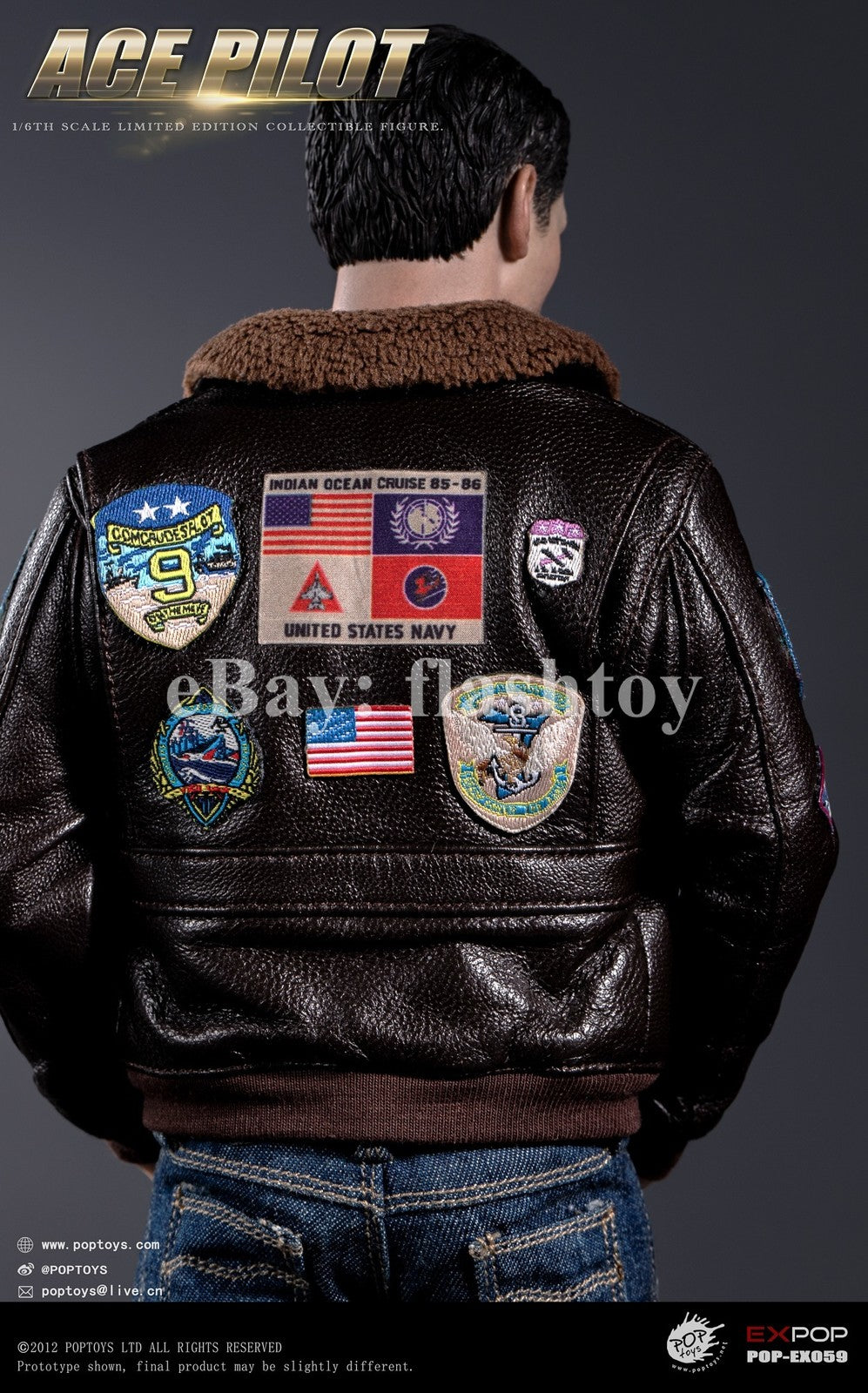 Presale POPTOYS EX059 1/6 ACE Pilot Mitchell The Gun Action Figure Jacket Ver.
