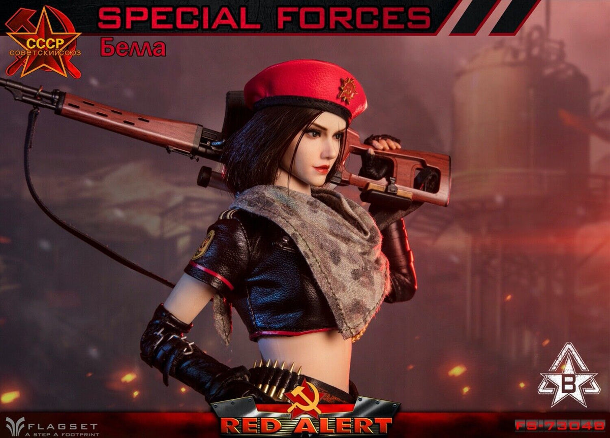 FLAGSET FS73048B 1/6 Red Alert Mobilize Troops Sniper Female Action Figure Model