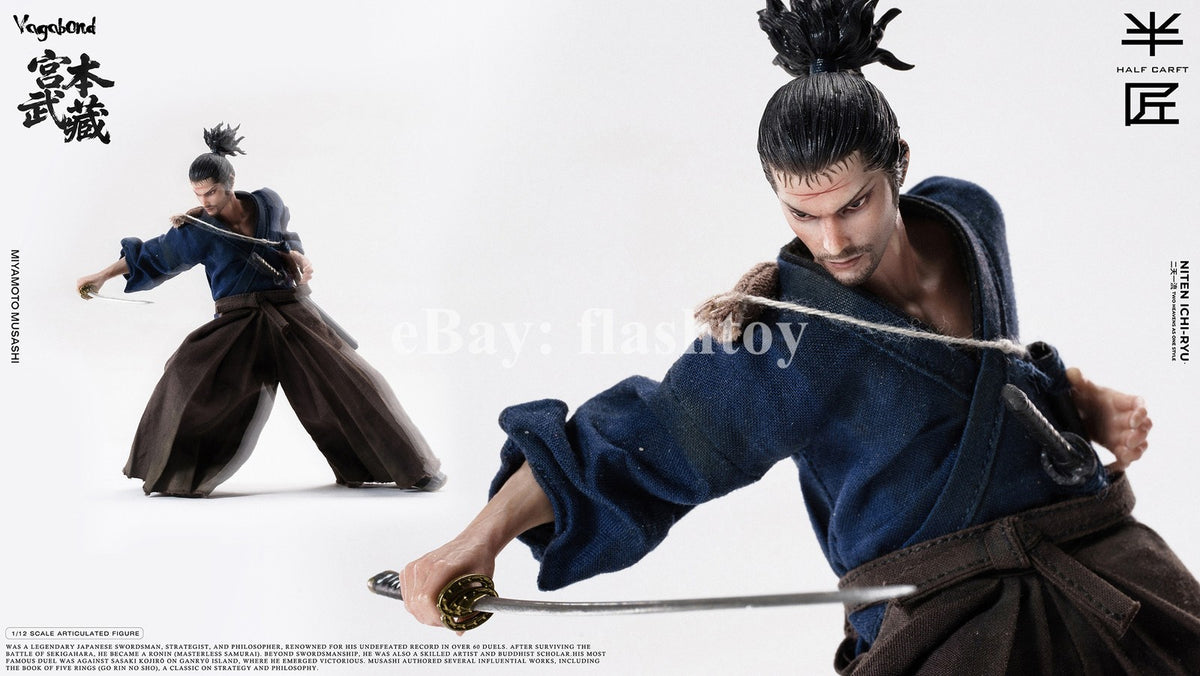 Presale HALF CARFT 1/12 Miyamoto 6" Collectible Male Action Figure Model Toy