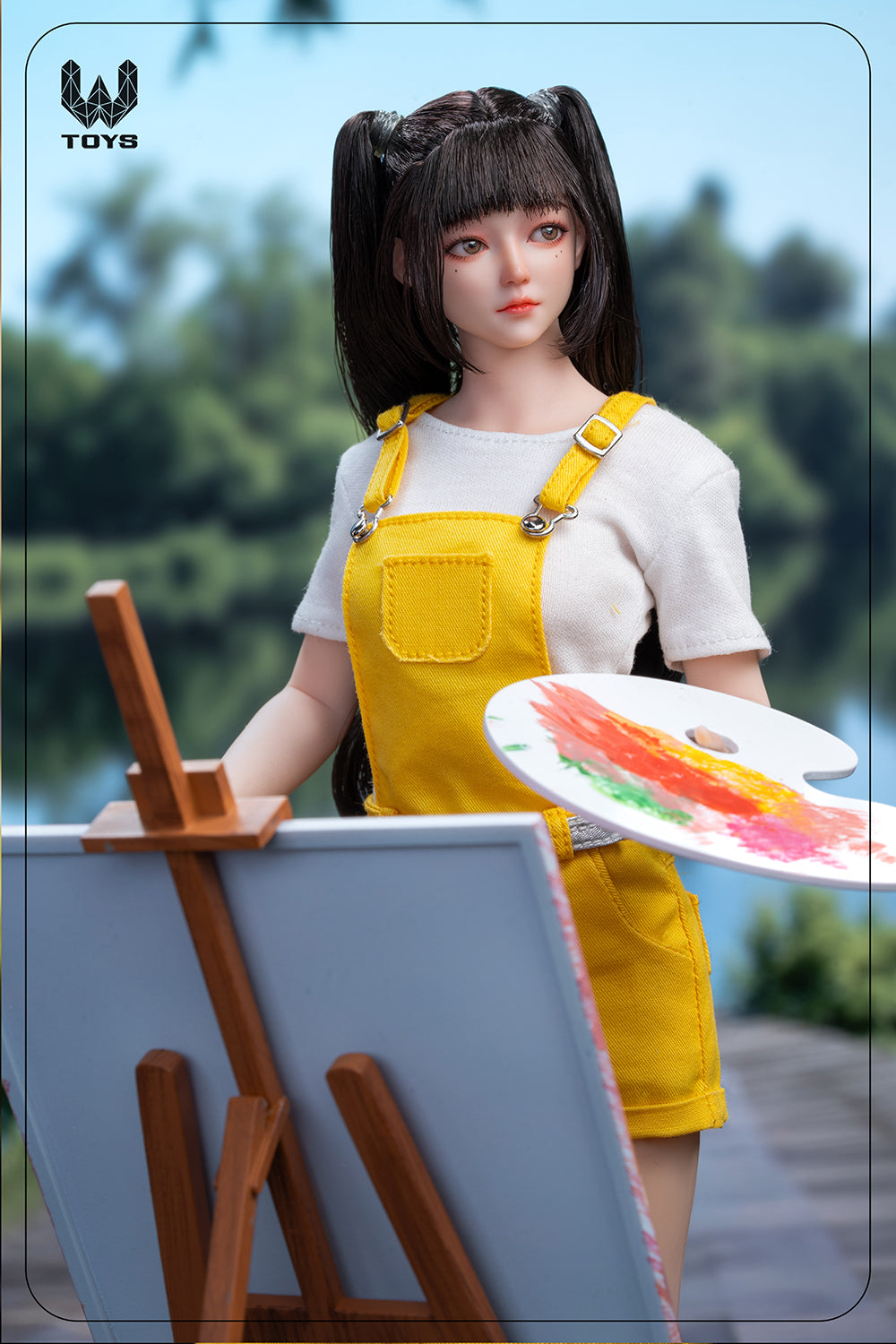 Presale W TOYS 1/12 Female Girl Artist Painter Twin Ponytails Action Figure Toy