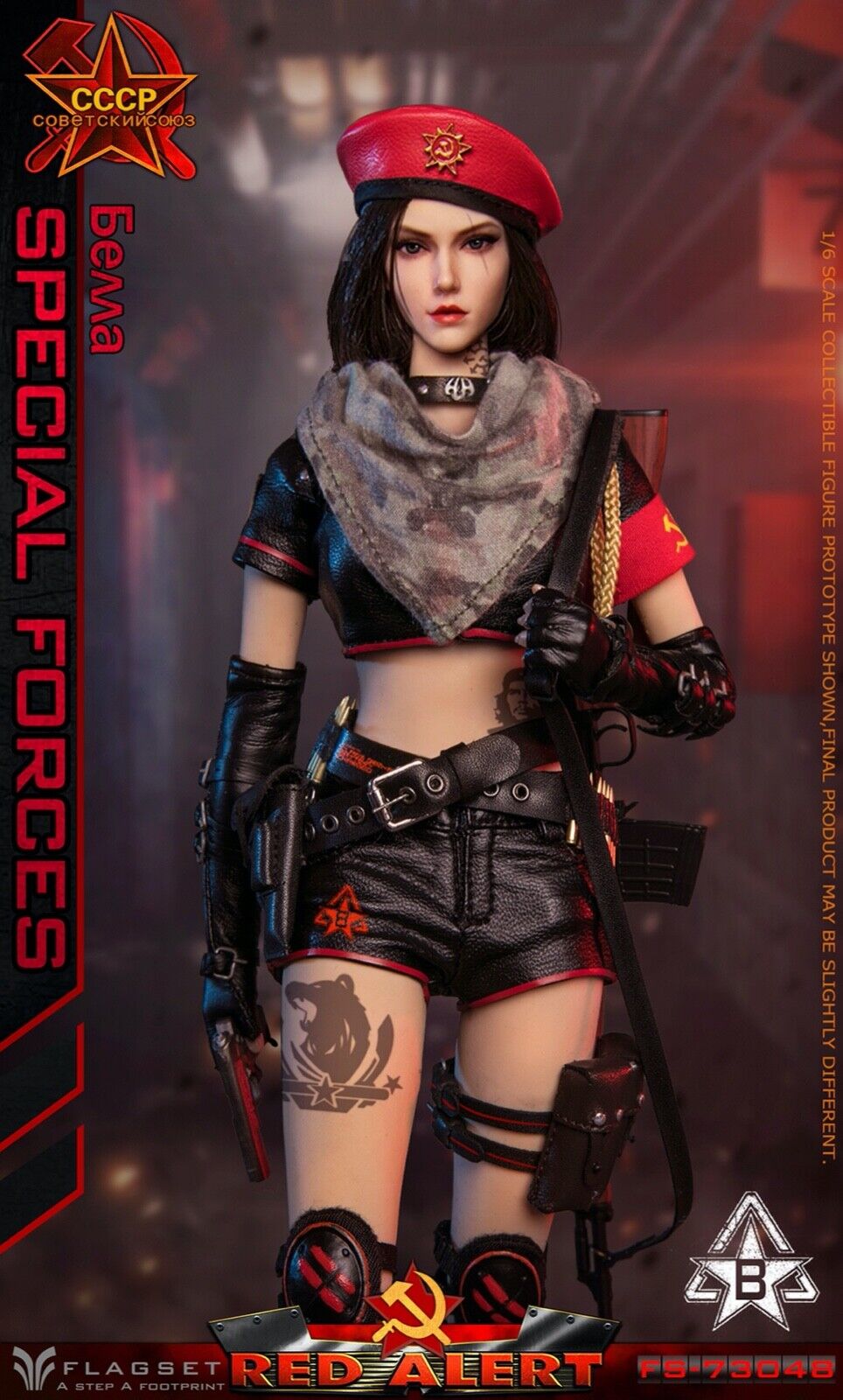 FLAGSET FS73048B 1/6 Red Alert Mobilize Troops Sniper Female Action Figure Model