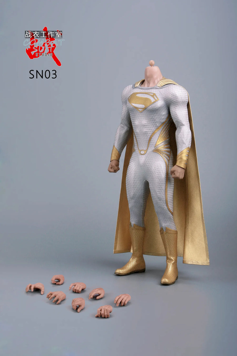 Combat Suit Studio SN03 1/6 Weißgold-Superhelden-Anzug-Set für Jor-El