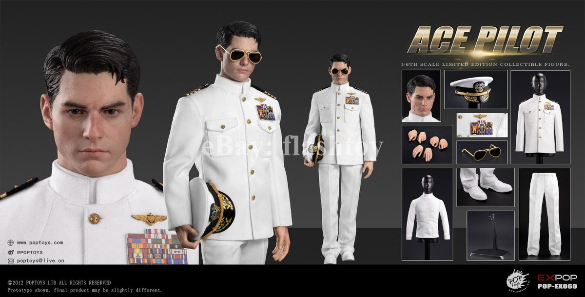 Presale POPTOYS EX060 1/6 ACE Pilot Mitchell The Gun Action Figure Uniform Ver.