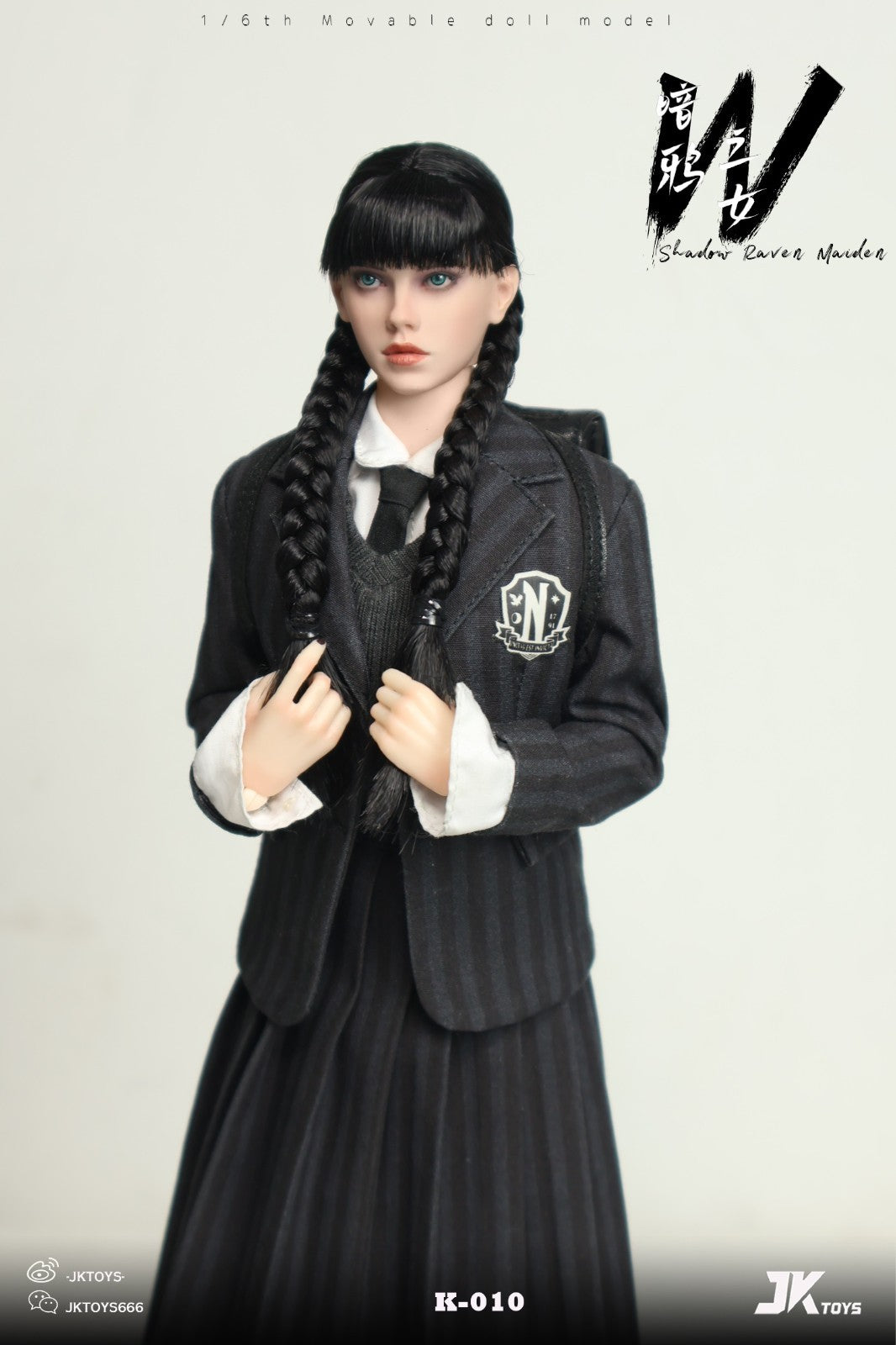 JKTOYS K-010 1/6 Shadow Raven Maiden Addams Female Action Figure Model Toy