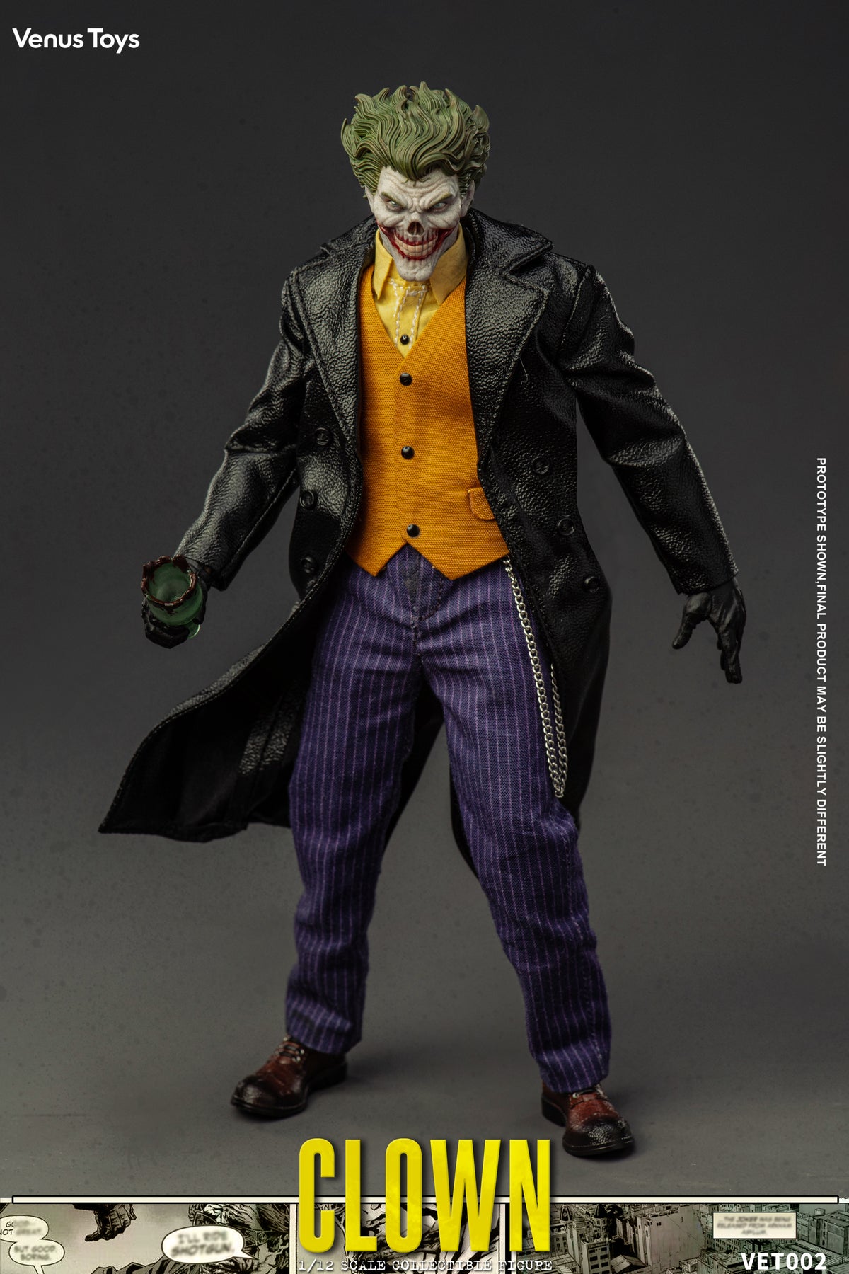 Presale Venus Toys VET002 1/12 The Clown Comic Villain 6" Action Figure Model