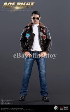 Presale POPTOYS EX059 1/6 ACE Pilot Mitchell The Gun Action Figure Jacket Ver.