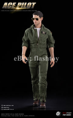 Presale POPTOYS EX061 1/6 ACE Pilot Mitchell The Gun Action Figure Flying Suit