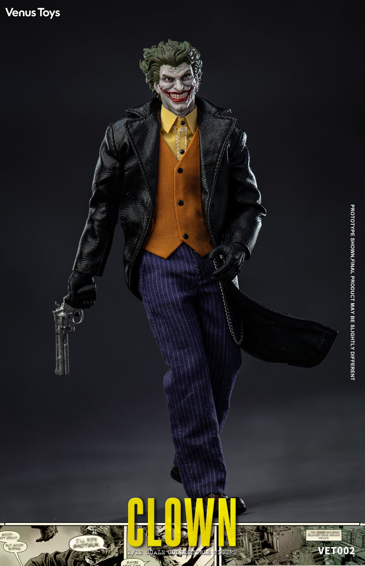 Presale Venus Toys VET002 1/12 The Clown Comic Villain 6" Action Figure Model