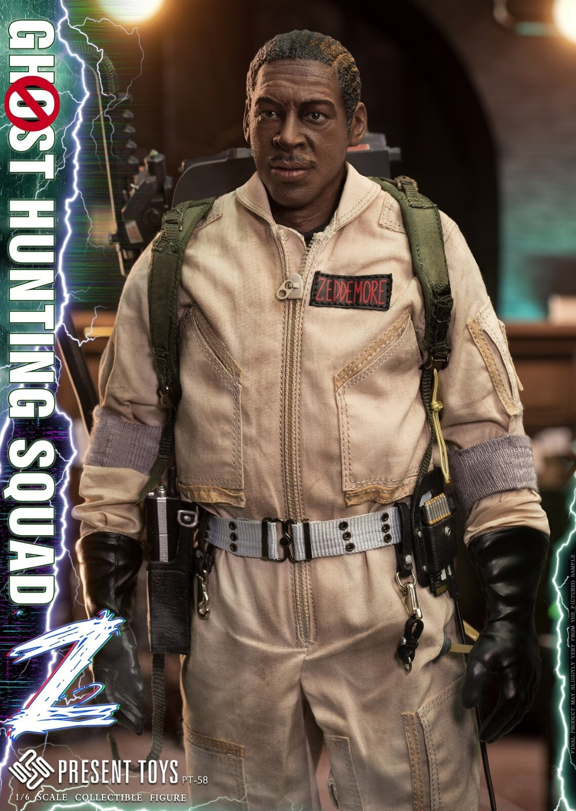 PRESENT TOYS PT-sp58 1/6 Ghost Hunting Squad Zeddemore Male Action Figure Model