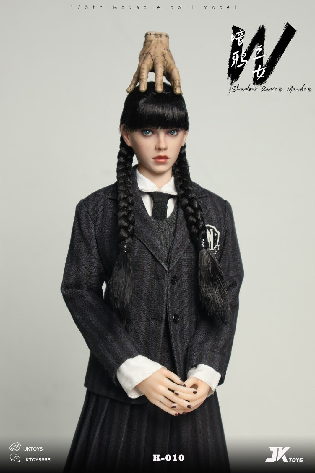 JKTOYS K-010 1/6 Shadow Raven Maiden Addams Female Action Figure Model Toy