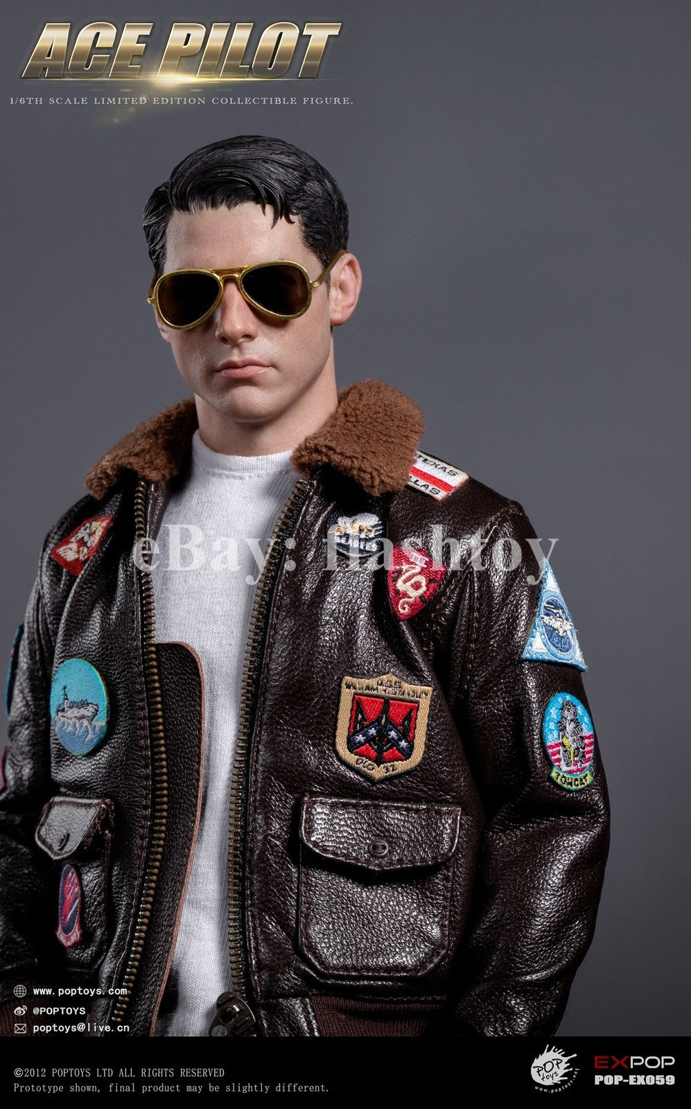 Presale POPTOYS EX059 1/6 ACE Pilot Mitchell The Gun Action Figure Jacket Ver.