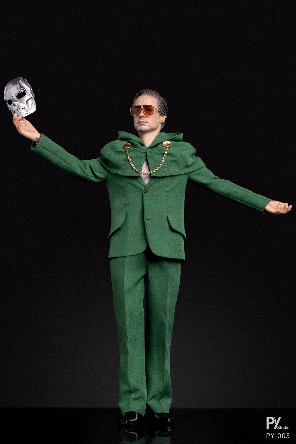Presale PY STUDIO PY-003 1/6 Green Robed Masked Stranger Action Figure Model Toy