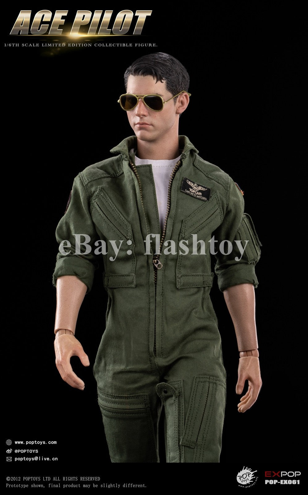 Presale POPTOYS EX061 1/6 ACE Pilot Mitchell The Gun Action Figure Flying Suit