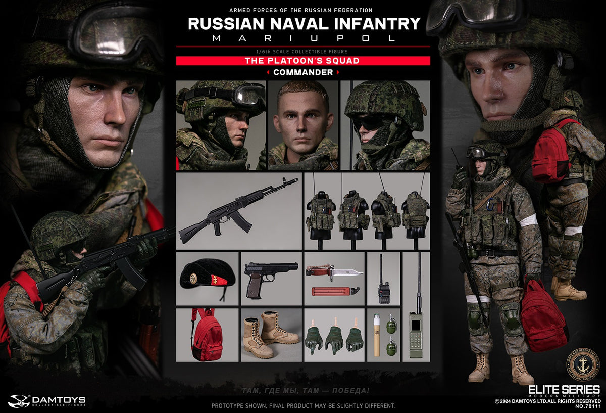 Presale DAMTOYS 78111 1/6 Russian Naval Infantry Commander Mariupol Figure Model