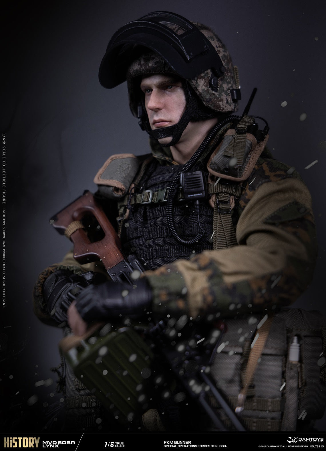 Presale DAMTOYS 78115 1/6 Russian Spetsnaz Mvd Sobr Lynx Pkm Gunner Action Figure