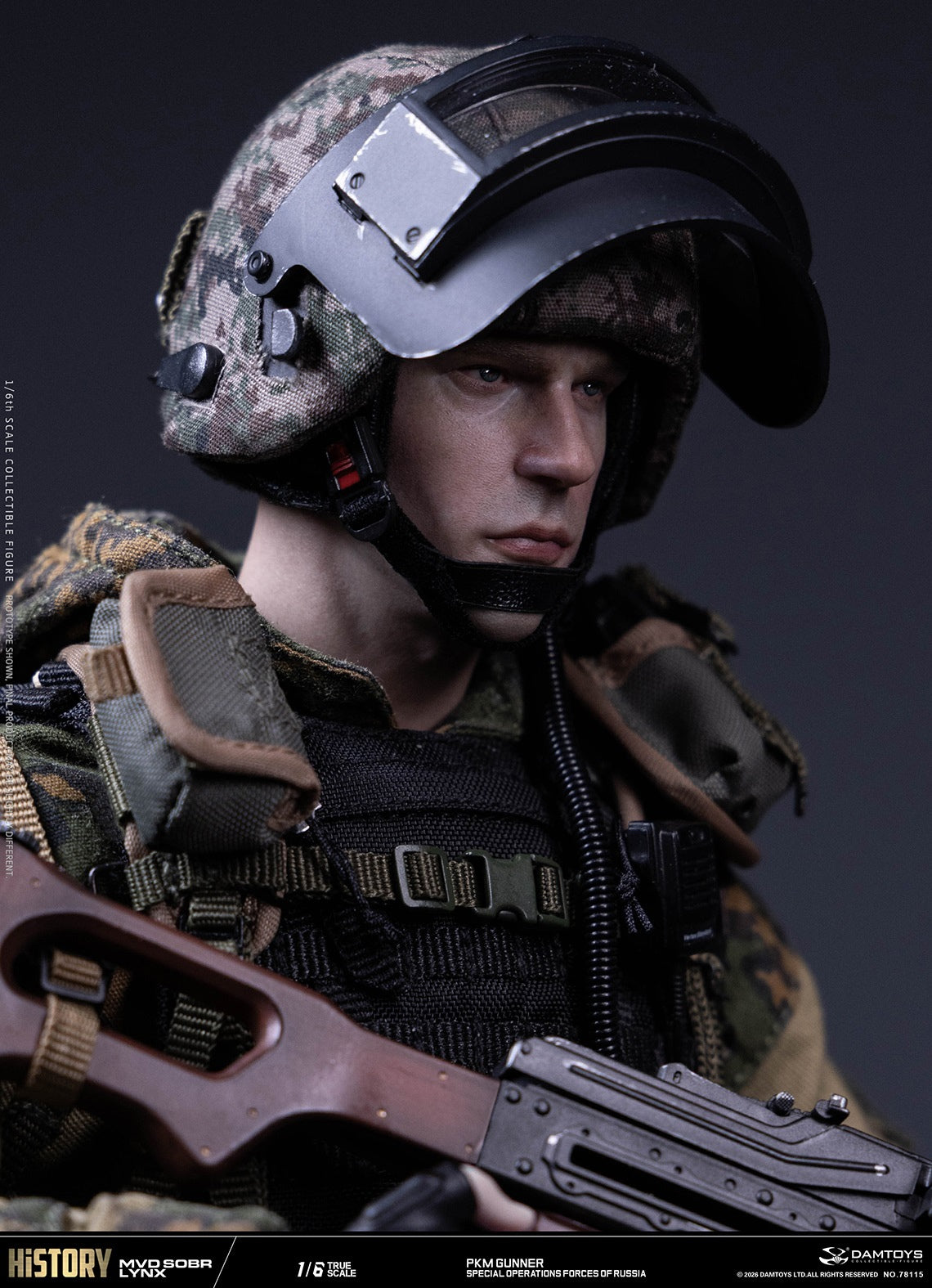 Presale DAMTOYS 78115 1/6 Russian Spetsnaz Mvd Sobr Lynx Pkm Gunner Action Figure