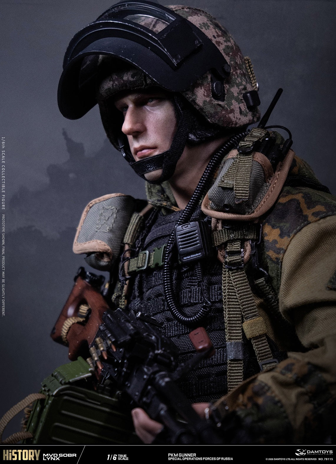 Presale DAMTOYS 78115 1/6 Russian Spetsnaz Mvd Sobr Lynx Pkm Gunner Action Figure
