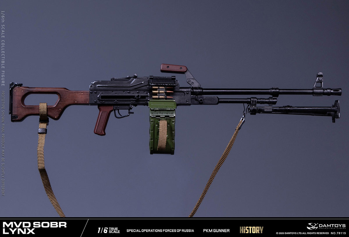 Presale DAMTOYS 78115 1/6 Russian Spetsnaz Mvd Sobr Lynx Pkm Gunner Action Figure