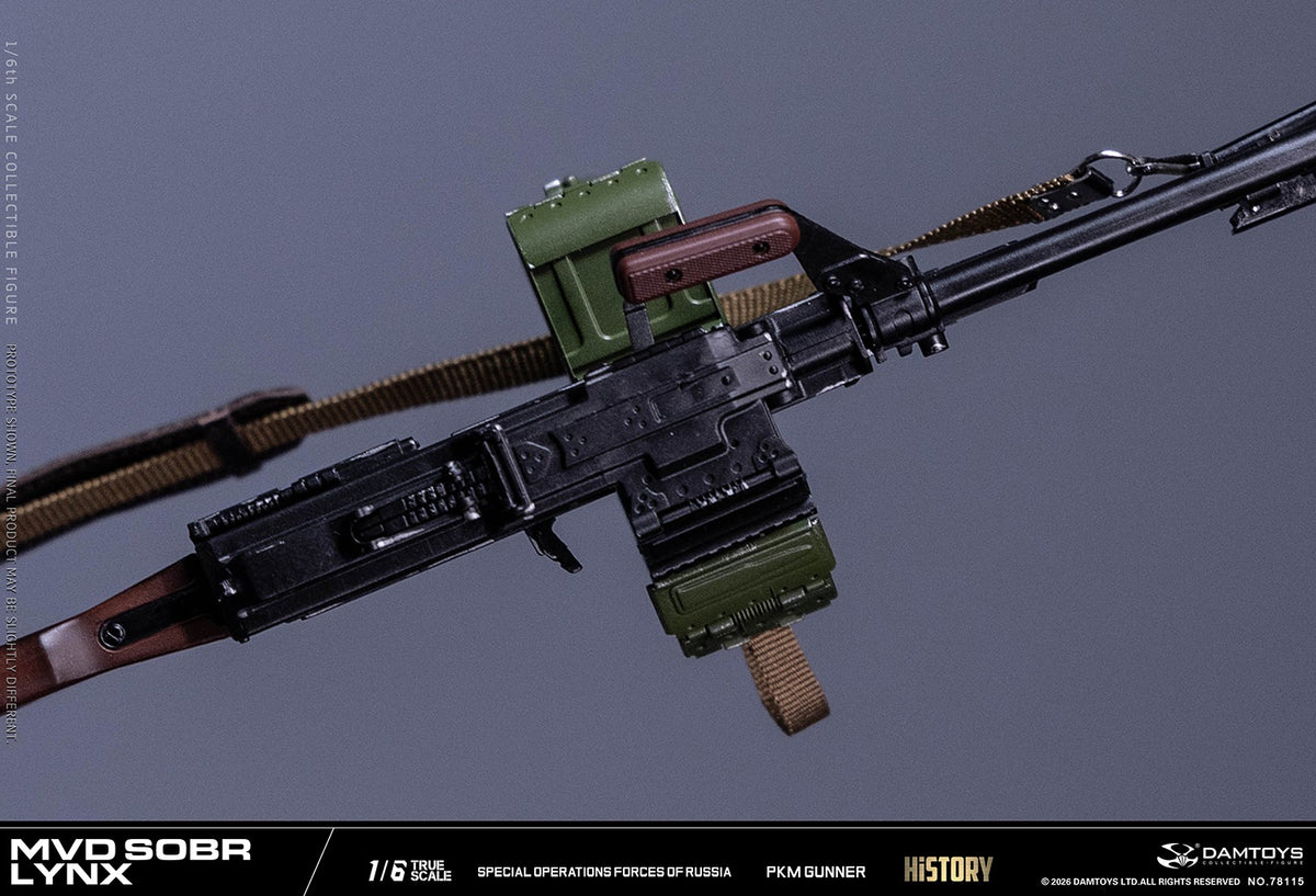 Presale DAMTOYS 78115 1/6 Russian Spetsnaz Mvd Sobr Lynx Pkm Gunner Action Figure