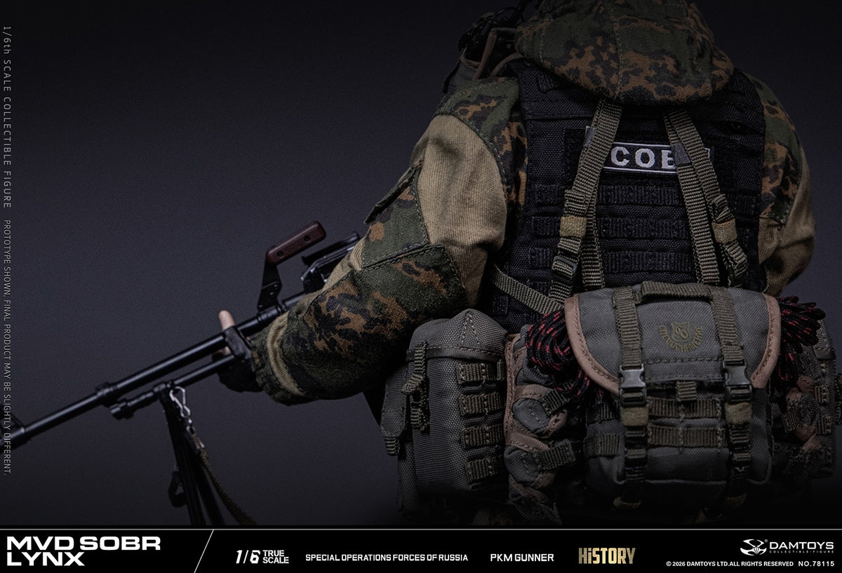 Presale DAMTOYS 78115 1/6 Russian Spetsnaz Mvd Sobr Lynx Pkm Gunner Action Figure