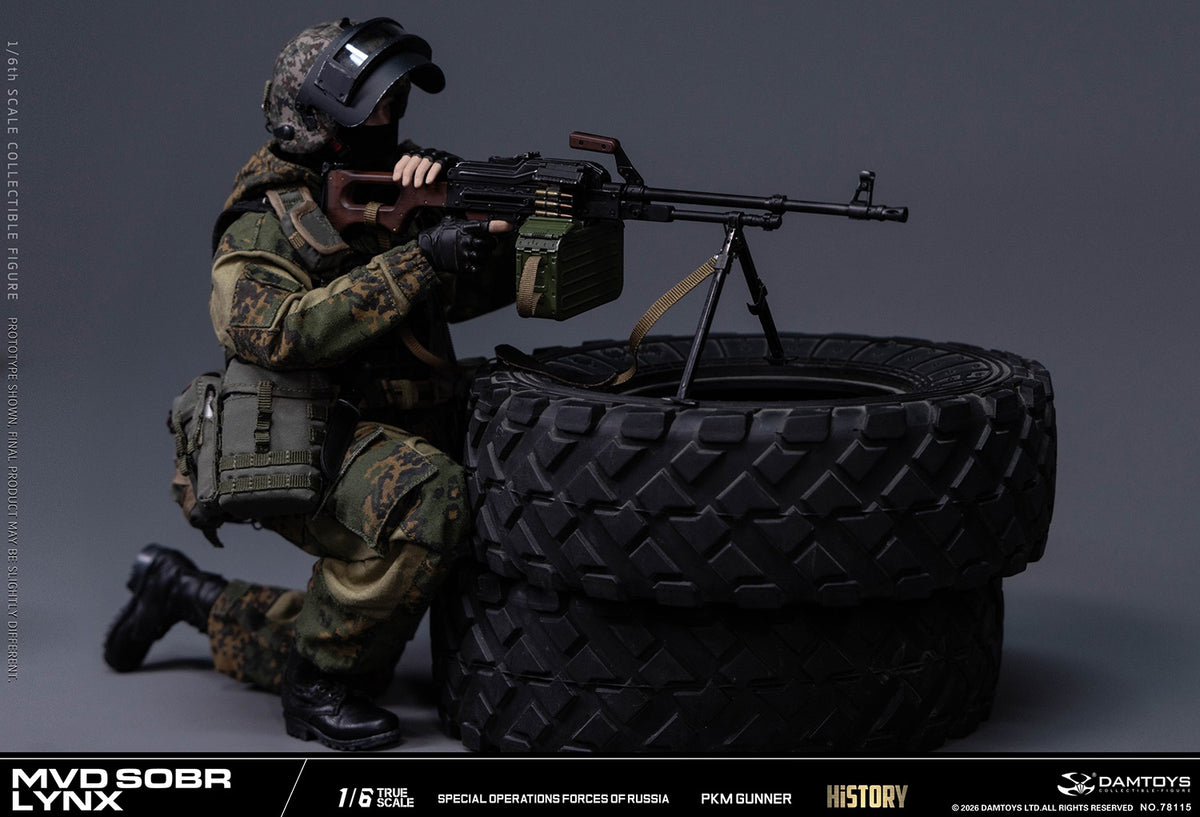 Presale DAMTOYS 78115 1/6 Russian Spetsnaz Mvd Sobr Lynx Pkm Gunner Action Figure