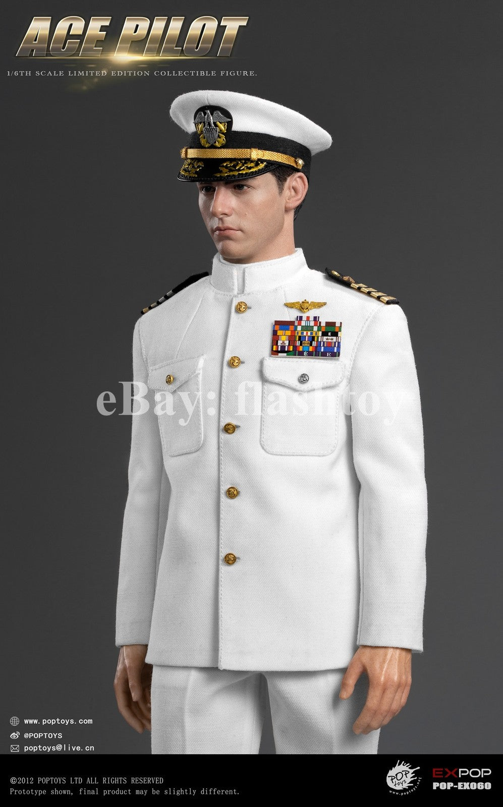 Presale POPTOYS EX060 1/6 ACE Pilot Mitchell The Gun Action Figure Uniform Ver.