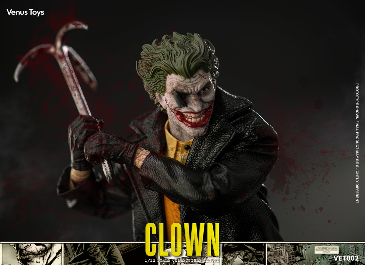 Presale Venus Toys VET002 1/12 The Clown Comic Villain 6" Action Figure Model