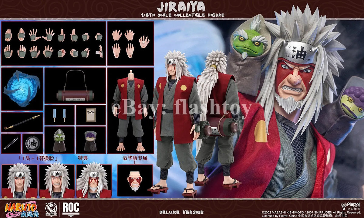 Presale RocketToys ROC-020 1/6 Jiraiya Collectible Action Figure Toy Deluxe Ver.