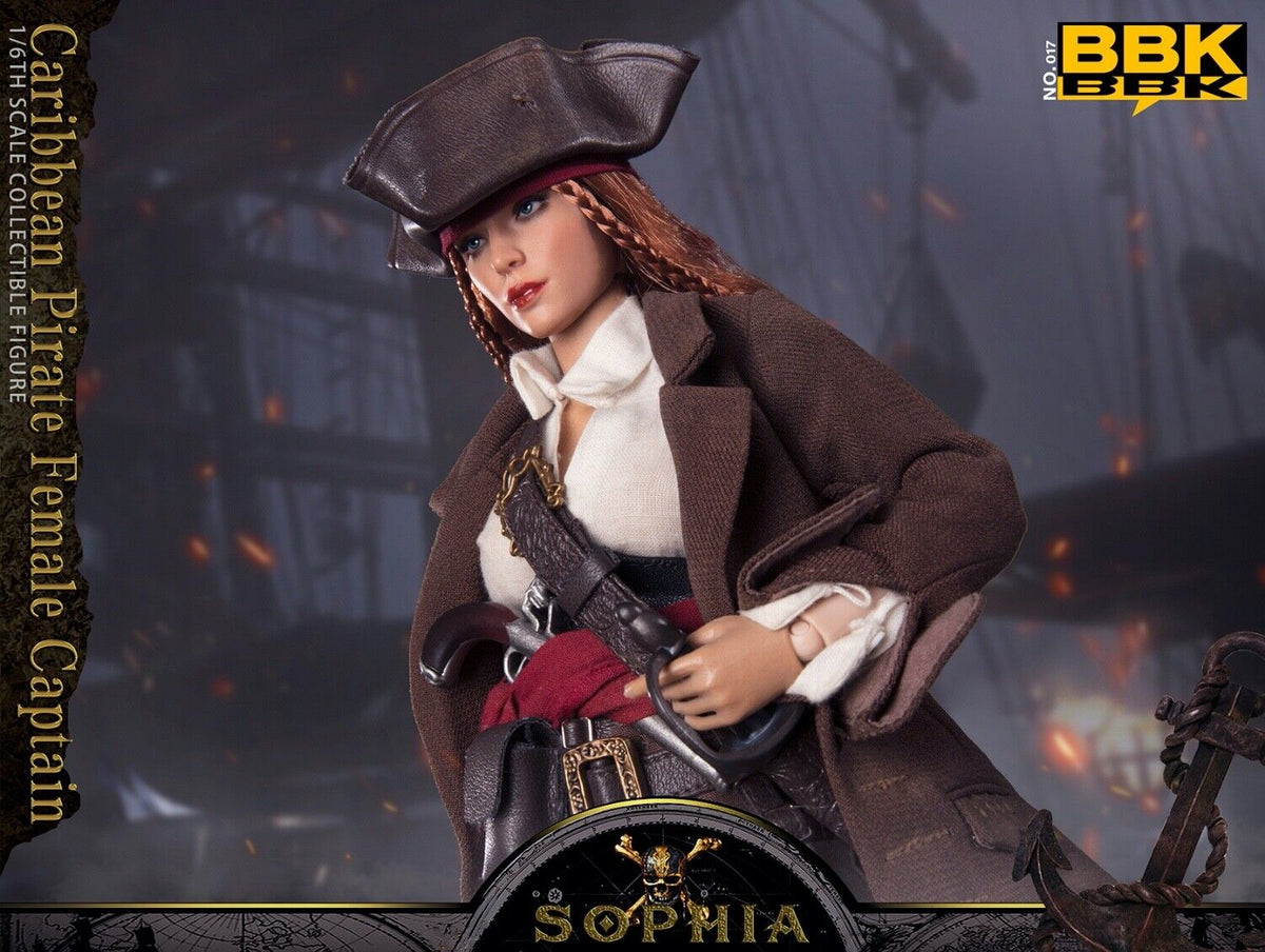 BBK BBK017 1/6 Caribbean Pirate Sophia Female Captain 12" Action Figure Model