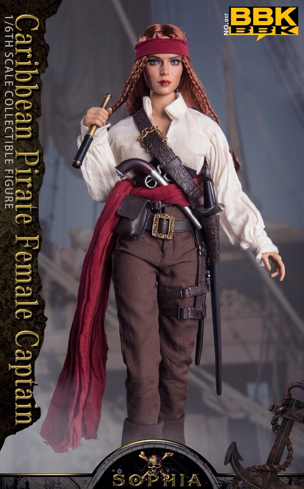 BBK BBK017 1/6 Caribbean Pirate Sophia Female Captain 12" Action Figure Model