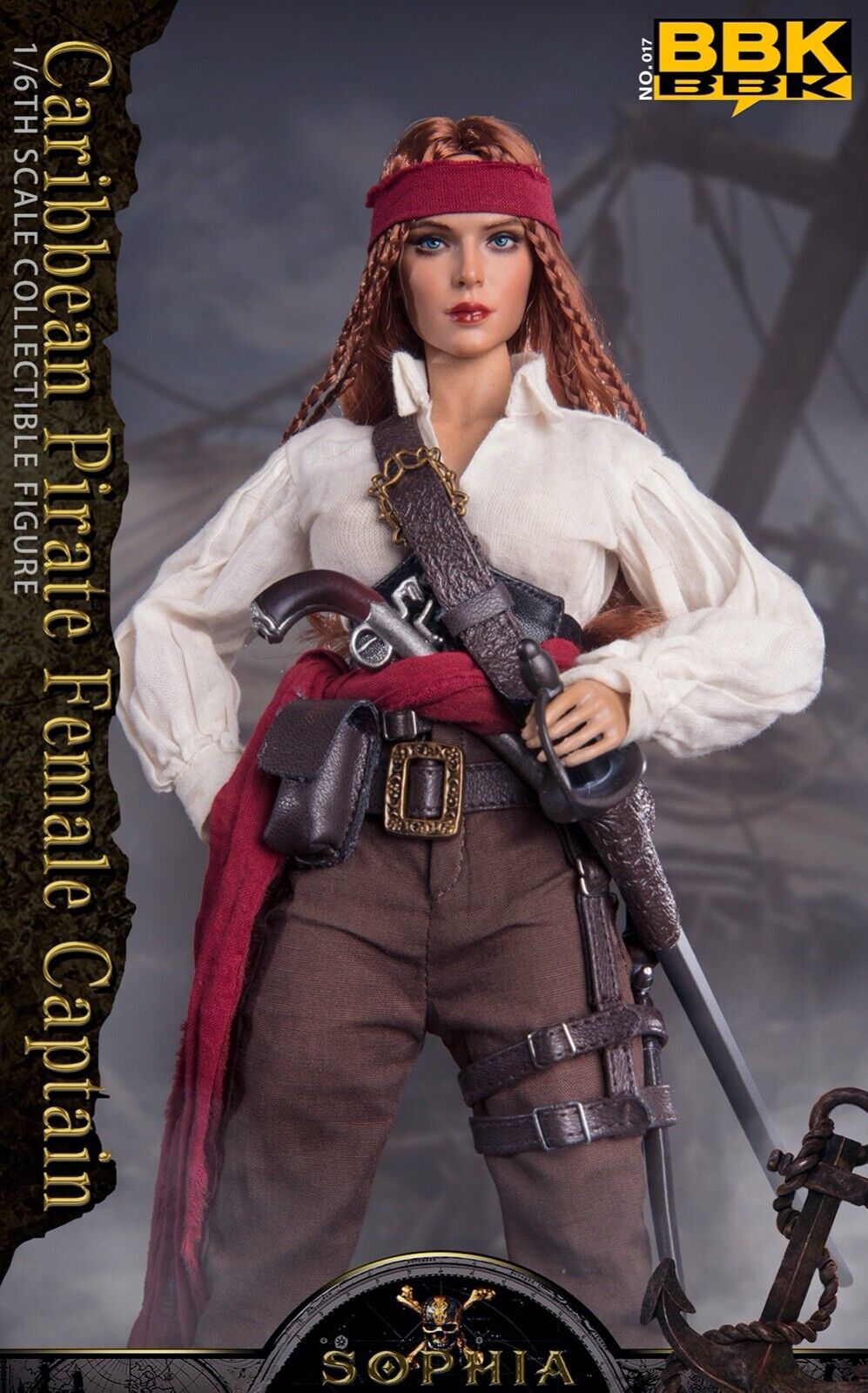 BBK BBK017 1/6 Caribbean Pirate Sophia Female Captain 12" Action Figure Model