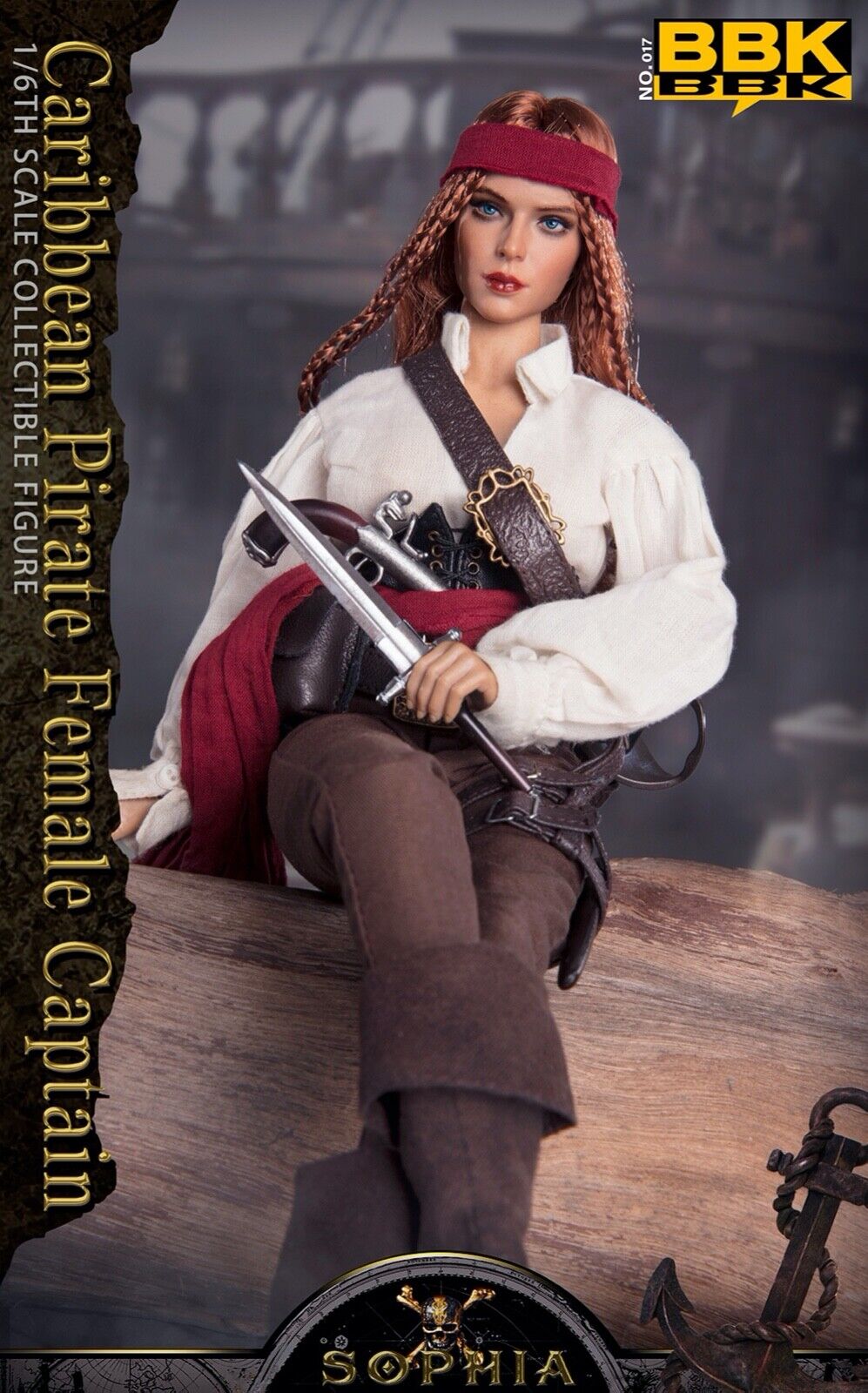 BBK BBK017 1/6 Caribbean Pirate Sophia Female Captain 12" Action Figure Model