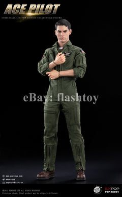 Presale POPTOYS EX061 1/6 ACE Pilot Mitchell The Gun Action Figure Flying Suit