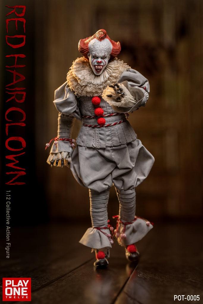 Play One twelve POT-0005 1/12 Red Hair Clown Pennywise Action Figure Model Toy