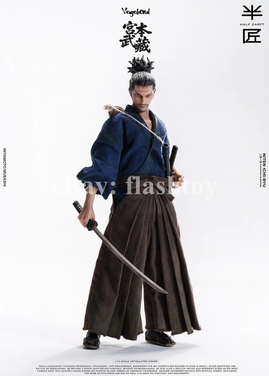 Presale HALF CARFT 1/12 Miyamoto 6" Collectible Male Action Figure Model Toy