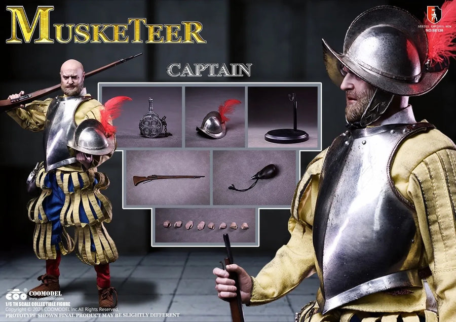COOMODEL SE138 1/6 Spanischer Konquistador Muskete-Sergeant Actionfigur Modell