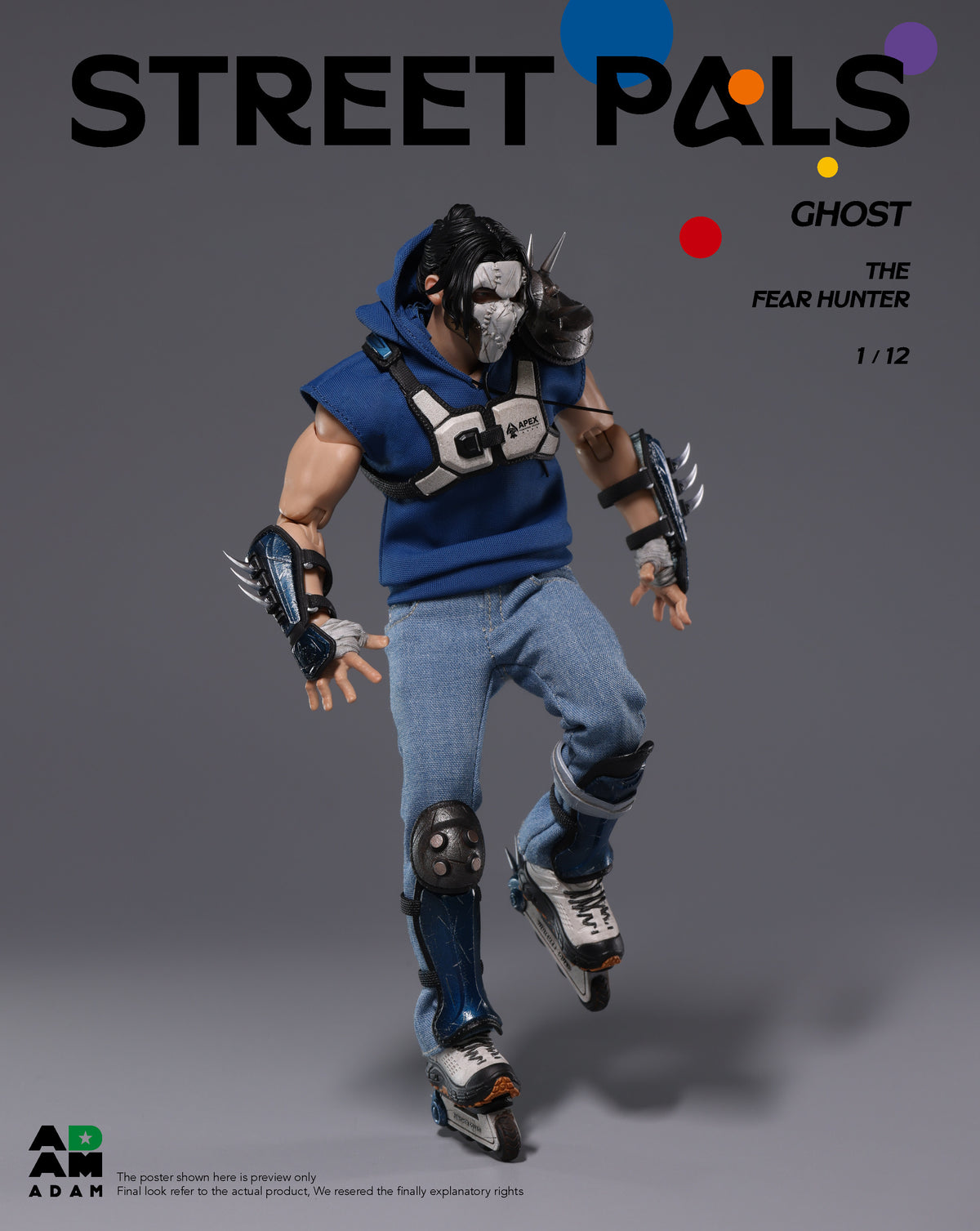 Presale ADAM ADS-001 1/12 Street Pals Ghost The Fear Hunter Action Figure Model
