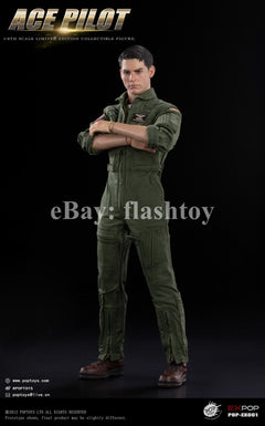 Presale POPTOYS EX061 1/6 ACE Pilot Mitchell The Gun Action Figure Flying Suit