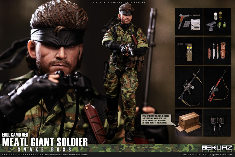 EKUAZ STUDIO EKS011 1/6 Metal Shadow Gear Solid Snake Actionfigur Erdl-Tarnmuster