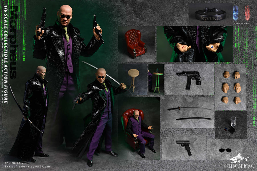 Presale FISH BONETOYS FB-Z014 1/6 Matrix Hacker Morpheus 12" Action Figure Toy